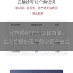   比特派APP入口 比特派：全方位保护用户数字资产安全